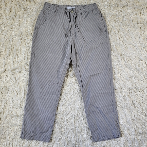 THE RESORT CO Seersucker Trousers Sage – Gray Striped Pants Mens Small - Picture 3 of 16